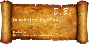 Duschnitz Beáta névjegykártya